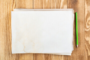 Artist workplace with sheet of paper