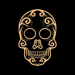 Vector illustration of a skull. Skull with a classic or retro style.