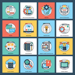 Web Services Flat Icons 