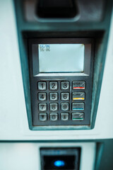 Close up of Self service parking pay station