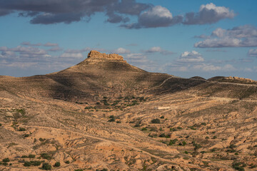 The Dahar, southern region of tunisia, land of ksour, beginning of the sahara