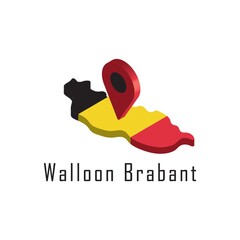 walloon brabant map with map pointer