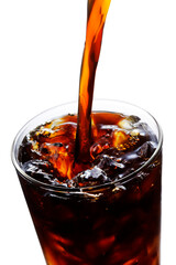 アイスコーヒーをグラスに注ぐ　Pouring iced coffee into a glass