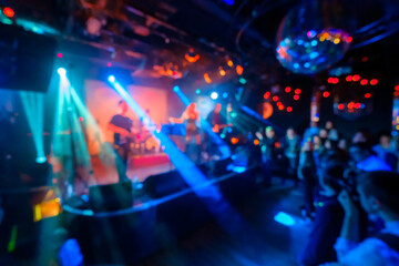 Music band performing live at night club
