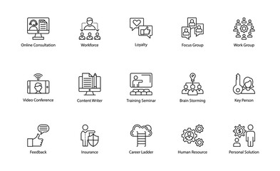 
Business Management Line Icons Collection 
