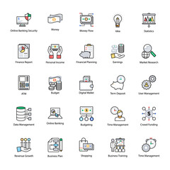 
Colored line Icon of Business and Finance
