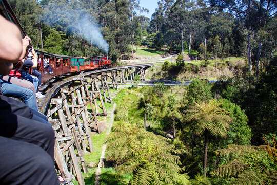 Puffing Billy Railway - is a 2 ft 6 in narrow gauge heritage railway in the Dandenong Ranges in Melbourne, Australia. 