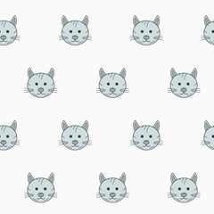 Wrapping paper - Seamless pattern of symbols cat for vector graphic design