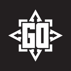GD Logo monogram with rounded arrows shape design template