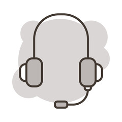 headset audio device line style icon