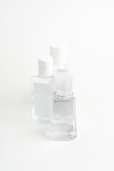 Three Pocket-Size Transparent Hand Sanitizer Dispenser Plastic Bottles