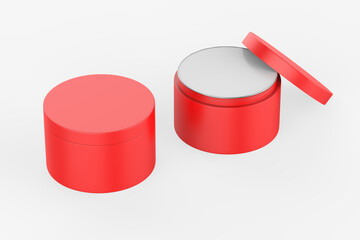 Realistic cosmetic jar mock up isolated on white background. 3d illustrated