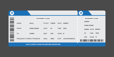 
Modern Airline Traveling Boarding Pass 
