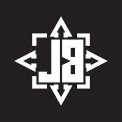 JB Logo monogram with rounded arrows shape design template