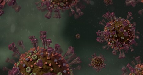 COrona VIrus COVID-19 under the microscope 3d illustration