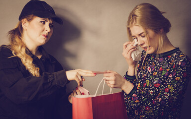 Security guard and shoplifter.