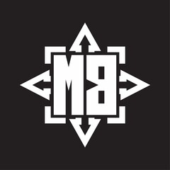 MB Logo monogram with rounded arrows shape design template