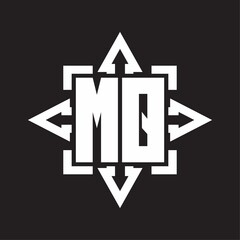 MQ Logo monogram with rounded arrows shape design template