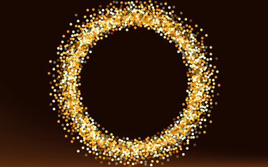 Yellow Glow Abstract Brown Dark Background. 