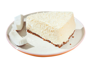 delicious cheesecake with coconut on  plate