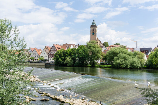 view of the town of n&uuml;rtingen germany