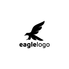 Eagle logo design vector template negative space. creative wild bird falcon hawk logotype concept icon
