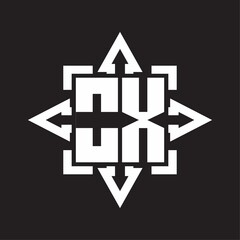 OX Logo monogram with rounded arrows shape design template