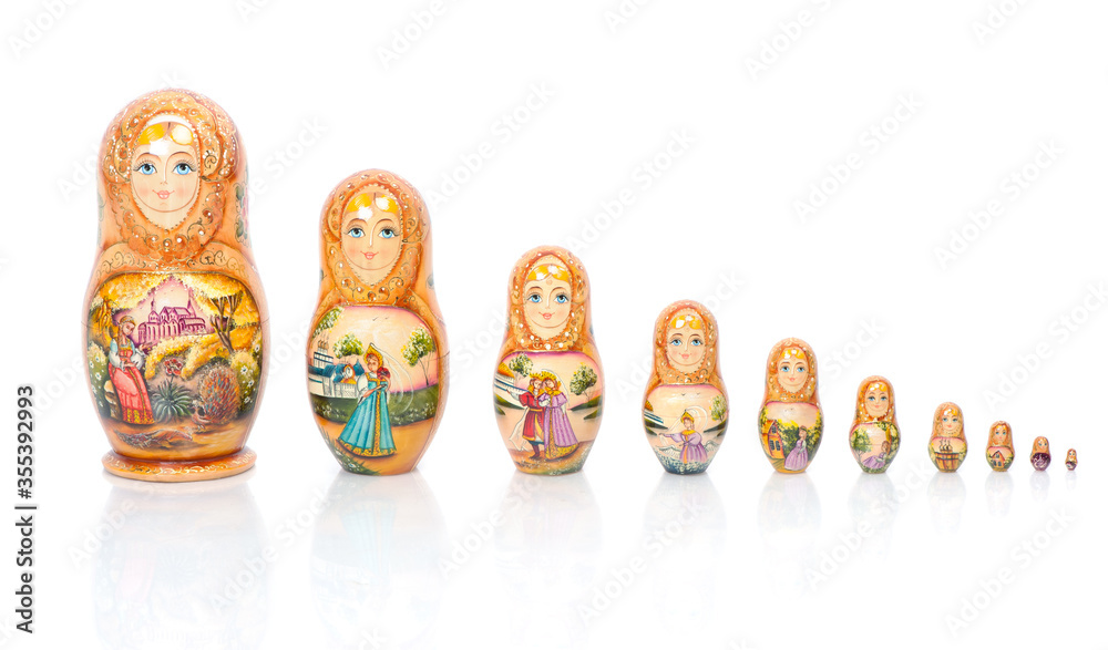 Wall mural Group of Russian nesting dolls