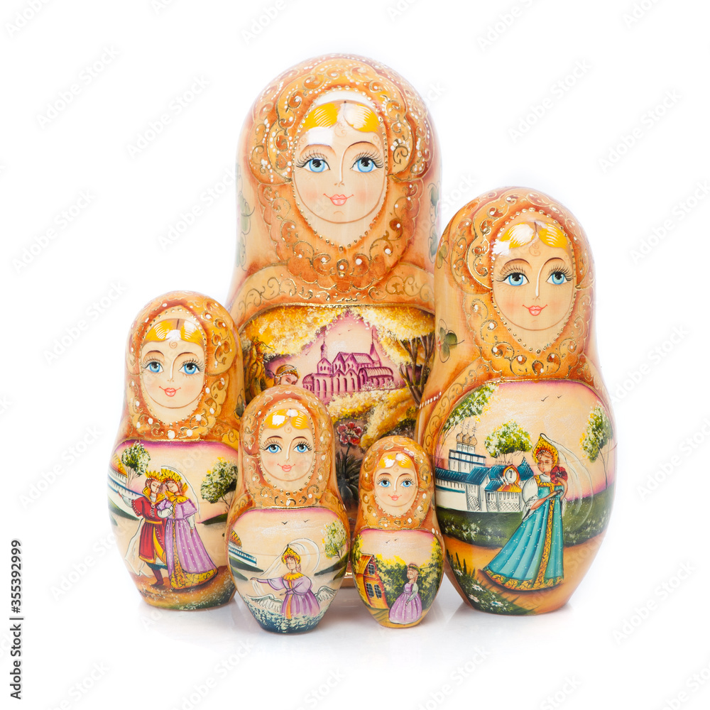 Wall mural Group of Russian nesting dolls