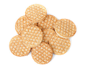 Heap of round cookies with sesame