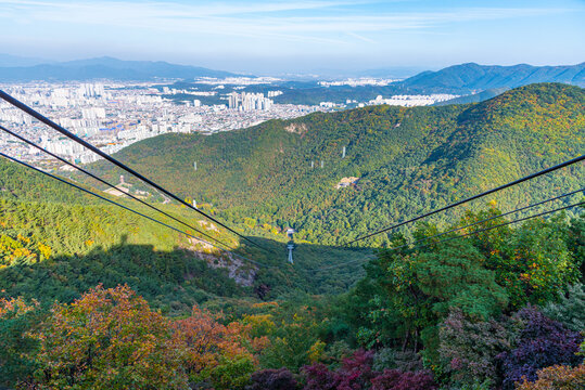 Aerial view of Daegu from Apsan mountain, Republic of Korea