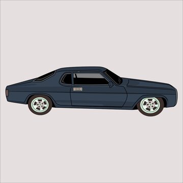 Cartoon vector illustration car classic retro vintage car
