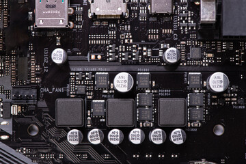 Computer mother board close-up