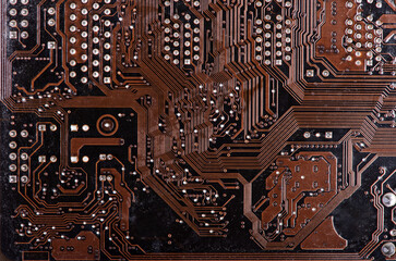 Modern printed brown circuit board