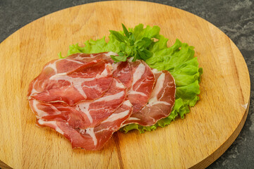 Smoked pork neck slices snack
