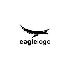 Eagle logo design vector template negative space. creative wild bird falcon hawk logotype concept icon