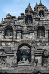 Statues and Stupas of the Borobudur Temple, West Java, Indonesia (750AD)