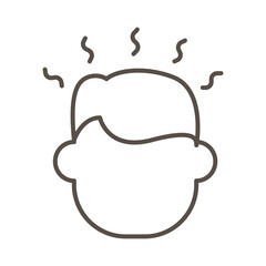 person with headache covid19 symptom line style icon