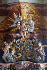 Fototapeta na wymiar Angels at the Altar of St. Joseph in the Baroque Church of Our Lady of the Snows in Belec, Croatia