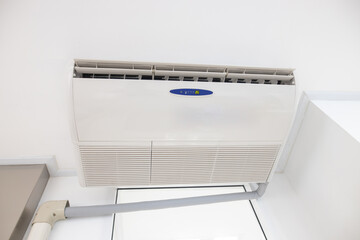 air conditioner on a white wall