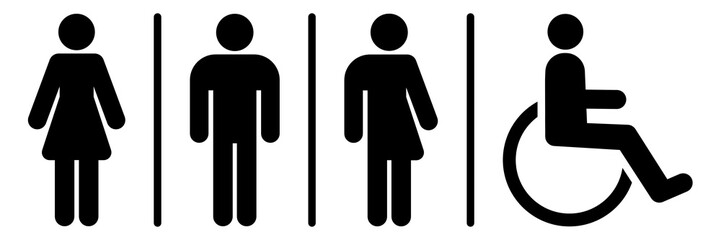 gz785 GrafikZeichnung - nmss49 NewModernSanitarySign nmss - german - WC Toilettensymbol: Toilette für alle Geschlechter - Piktogramm - english - All Gender Restroom. - WC toilet icon pictogram - g9720 - obrazy, fototapety, plakaty