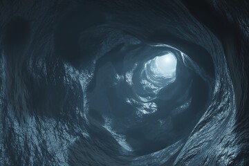 Sci-fi Dark Caves Underground tunnel atmosphere and dust Scary animation 3d rendering