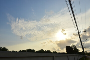 Blue sky white clouds for background