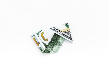 Isolated dollar chart on white background. Currency trading concept