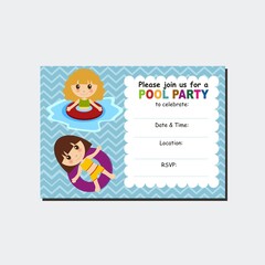 Pool party birthday invitation