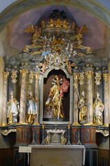 Saint Florian altar in parish church Saint George in Gornja Stubica, Croatia - obrazy, fototapety, plakaty