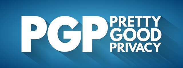 PGP - Pretty Good Privacy acronym, technology concept background