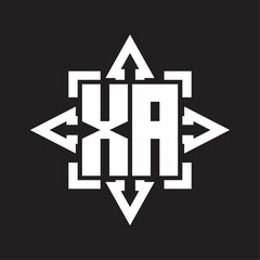XA Logo monogram with rounded arrows shape design template