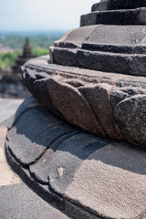 Statues and Stupas of the Borobudur Temple, West Java, Indonesia (750AD)