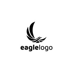 Eagle logo design vector template negative space. creative wild bird falcon hawk logotype concept icon